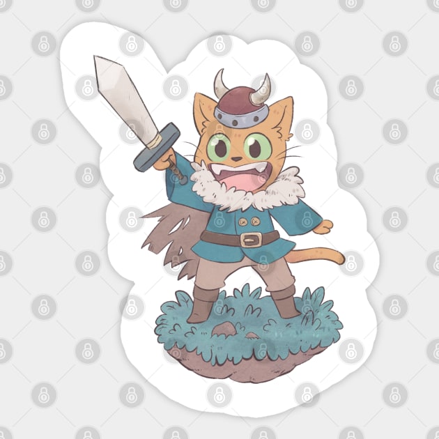 Viking cat Sticker by Gato Alebrije